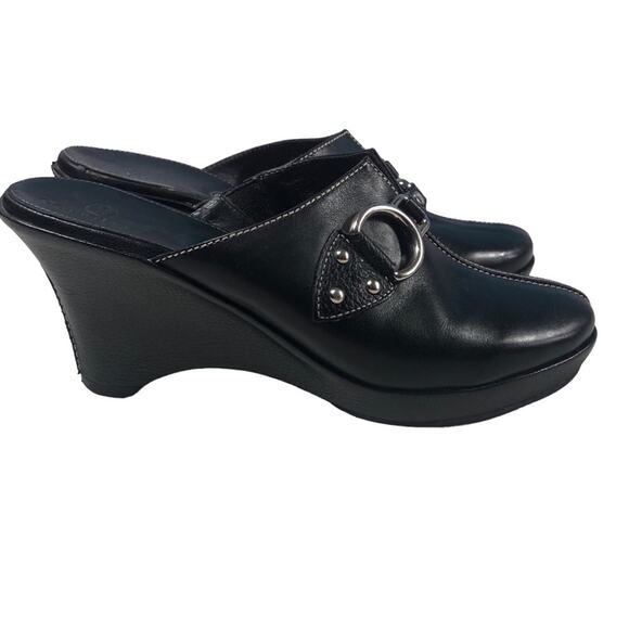 Cole Haan black Leather clogs 7 - Picture 2 of 9